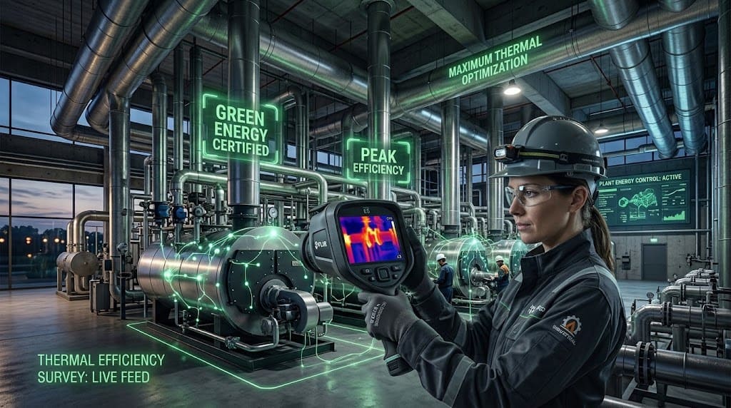 Unità di trattamento aria e canalizzazioni in una centrale HVAC
